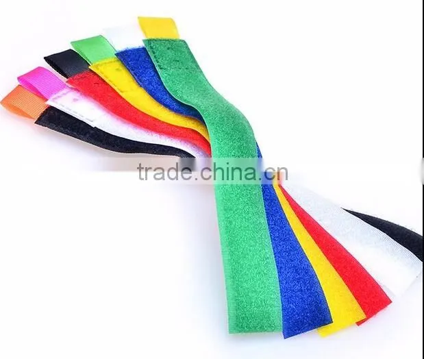 Double side back to back colorful adjustable hook & loop wire cable tie