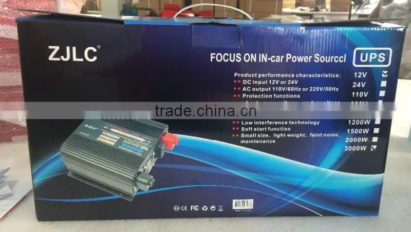DC to AC power inverter with battery charger
