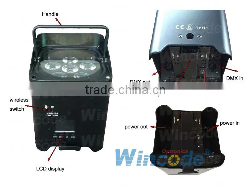 6*18W RGBAW+UV Wireless Battery LED Uplight / LED FREEDOM Par6 / LED Par Light