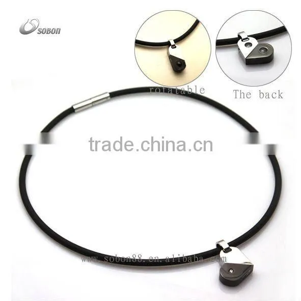SOBON heart pendant fashion necklace in health energy germanium anion titanium