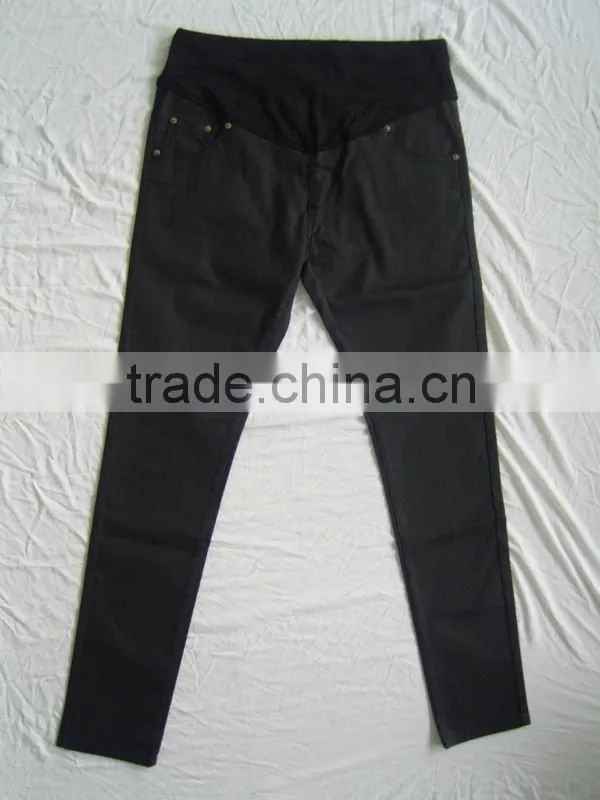 2014AW Stretch comfortable Maternity in PU leather jeans