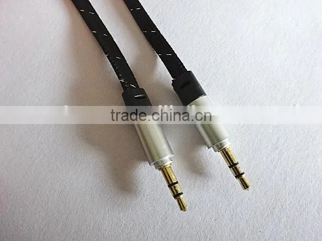 wholesales DC3.5mm flat braid metal audio cable