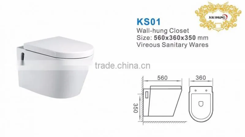 Fashion Design Ceramic Western Porcelain Wall Hung WC Toilet Bowl