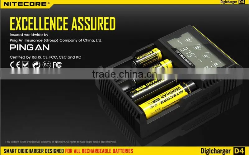 hot new products for 2015!!! Nitecore D4 dual usb car battery charger tablet charger plate