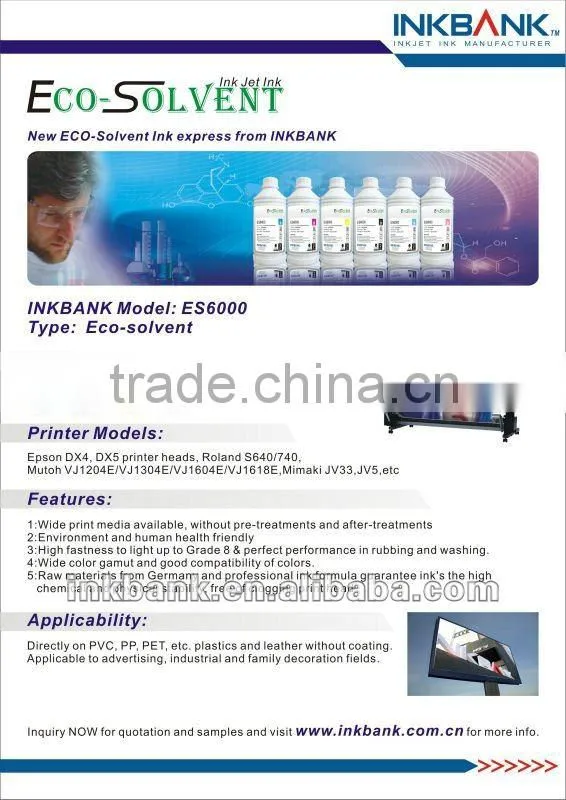 4 colors Eco-Solvent Ink For Roland/Mimaki/Mutoh Printer
