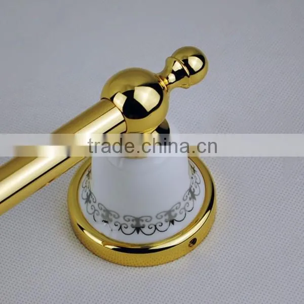 luxurious hotel white and golden printing bathroom towel bar