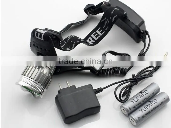 High Power Aluminum 2 LED Rechargeable Headlamp