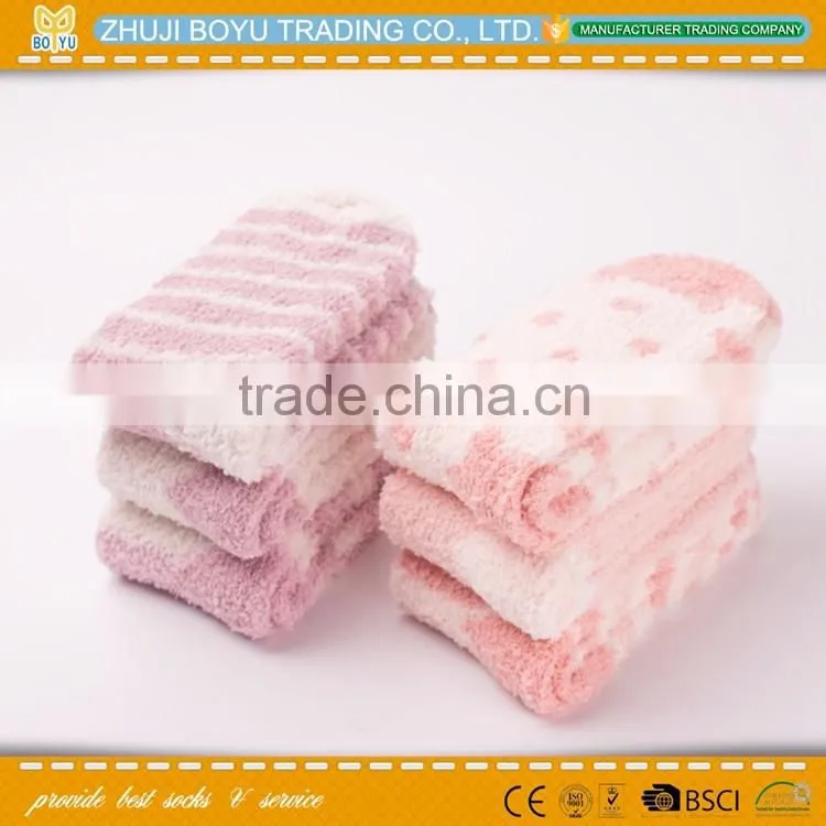BY-161605 High Quality Style Man &Woman Polyester Thermal Home Crew Cozy sock