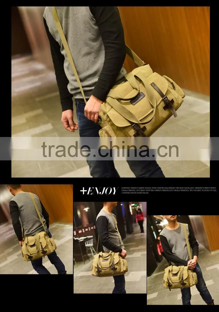 Hot selling fashion canvas shoulder bag luggage bags