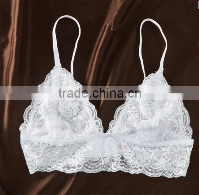 floral lace bra lacy bralette wavy hem scalloped bralette spaghetti lined un padded sheer bralette