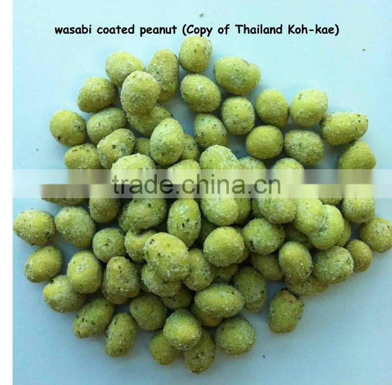 Wasabi flavor coated peanuts