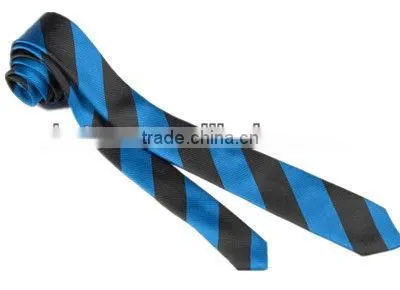 black and blue stripe skinny tie necktie