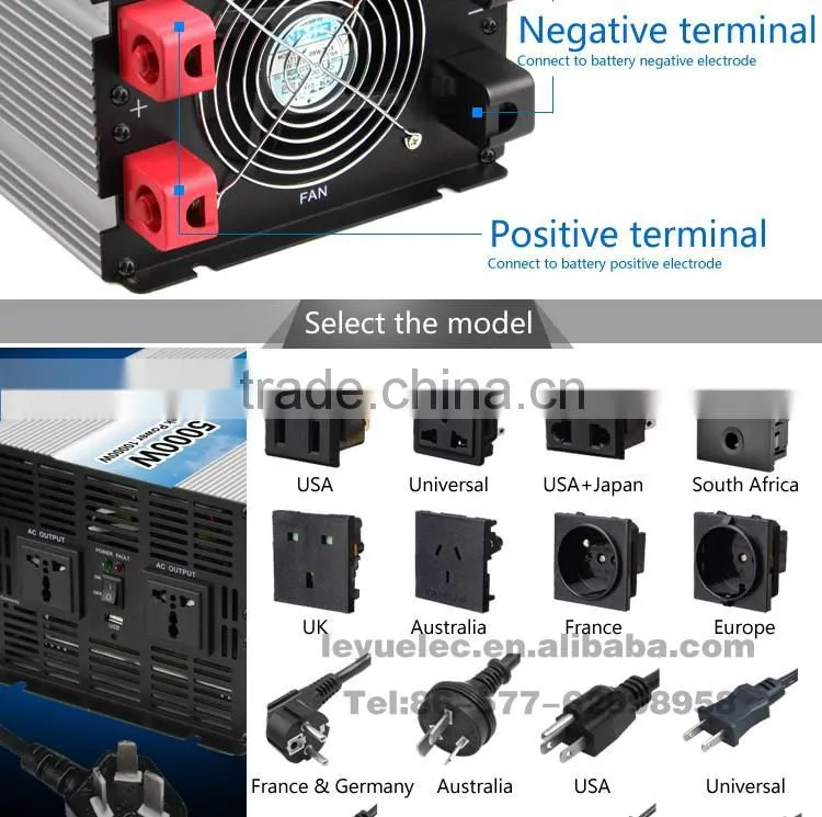 Hot selling adjustable voltage OPIP-5000 pure sine wave power inverter DC to AC dc input 12v