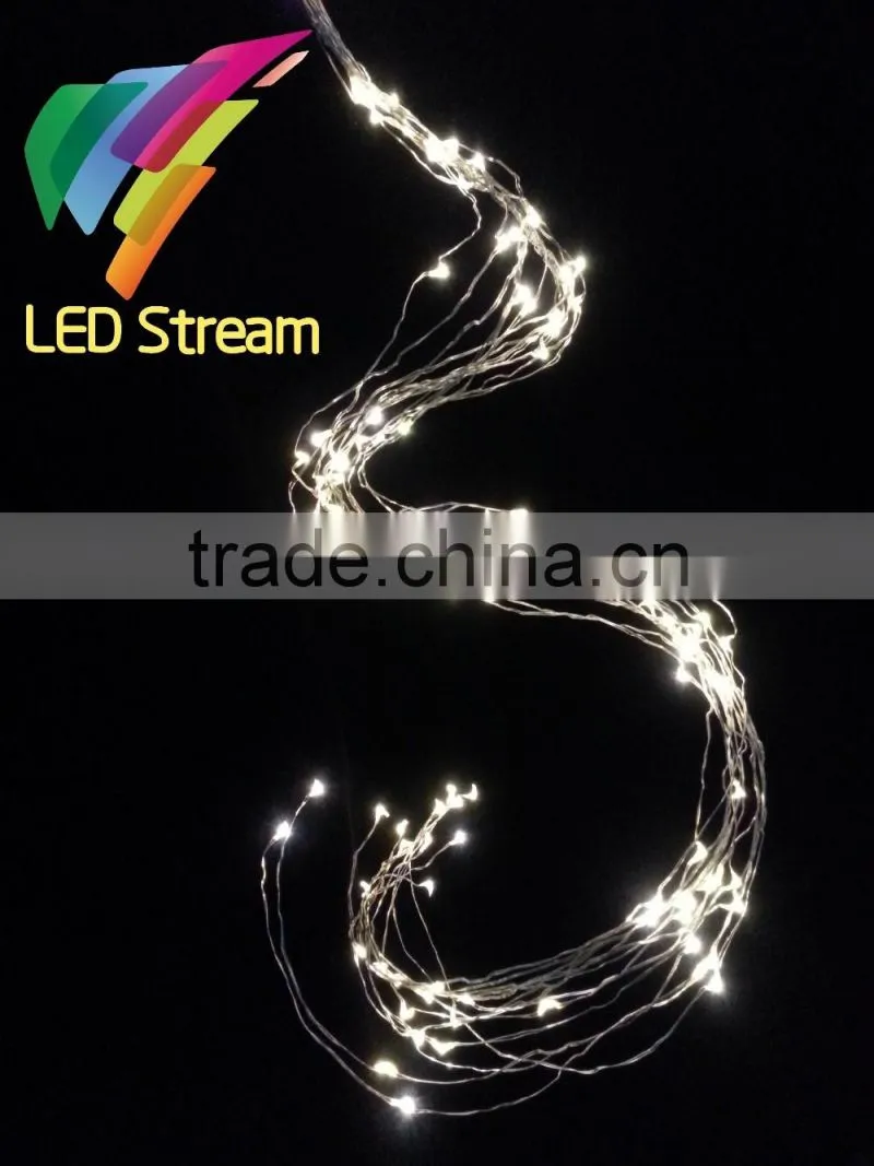 High quality 224 LEDs rattan decoration string lights 3AA battery Outdoor Waterproof Silver Wire Timer String Fairy Light