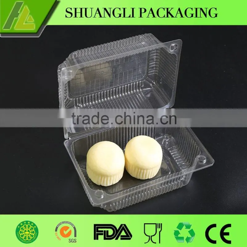Clear transparent clamshell cake packaging box