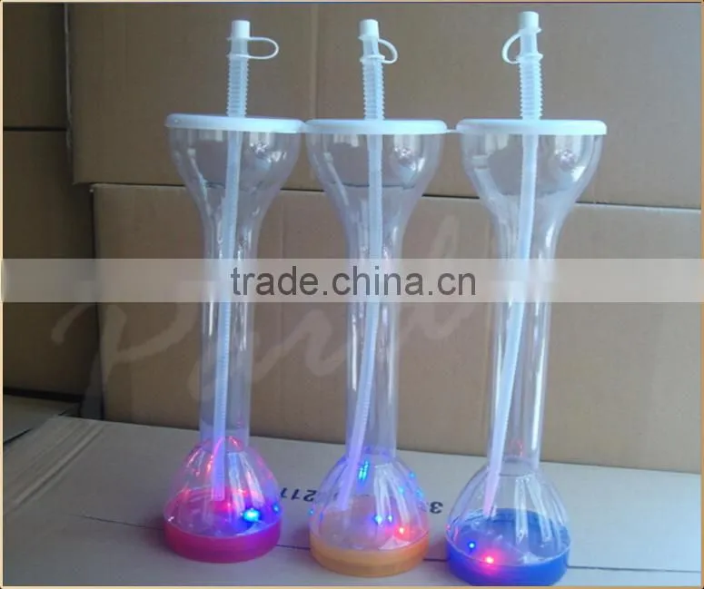 2015 Led flashing yard glass/light up yard glass/led yard glass