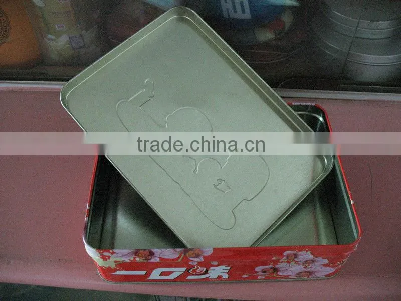 Rectangular metal biscuit/playing card/chocolate box