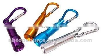 Hot Sale Mini Cheap Aluminum Super Powerful Portable Colorful Carabiner with LED Flashlight for promotion
