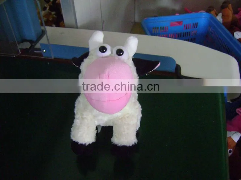 30cm promotional customzied stuffed pink plush poodle animal shape handbag toy with handgrip