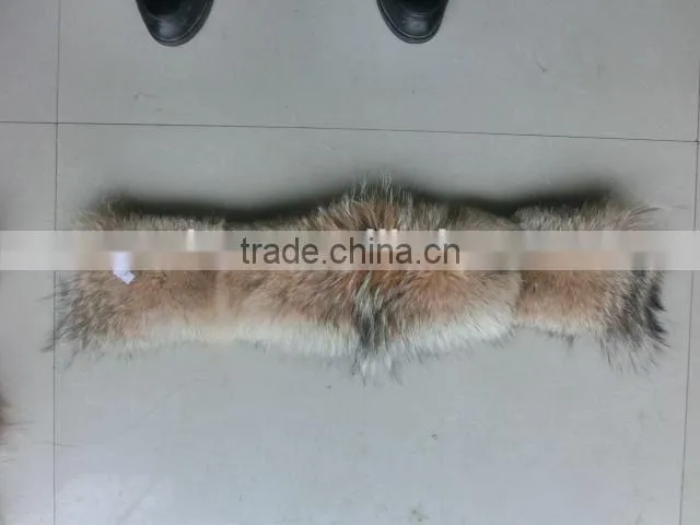 Real colored coyote tail fur trim for glove scarf accessories