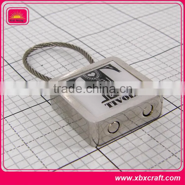 custom blank metal keyring with epoxy sticker logo