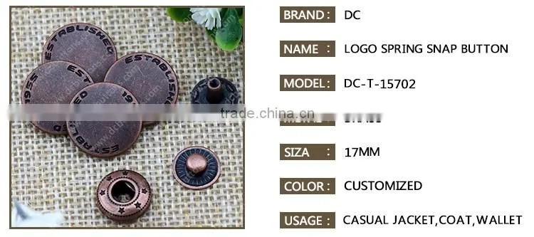 Alphabet Brass Button 4 Part Snap Button,Snap Fastener for Clothing