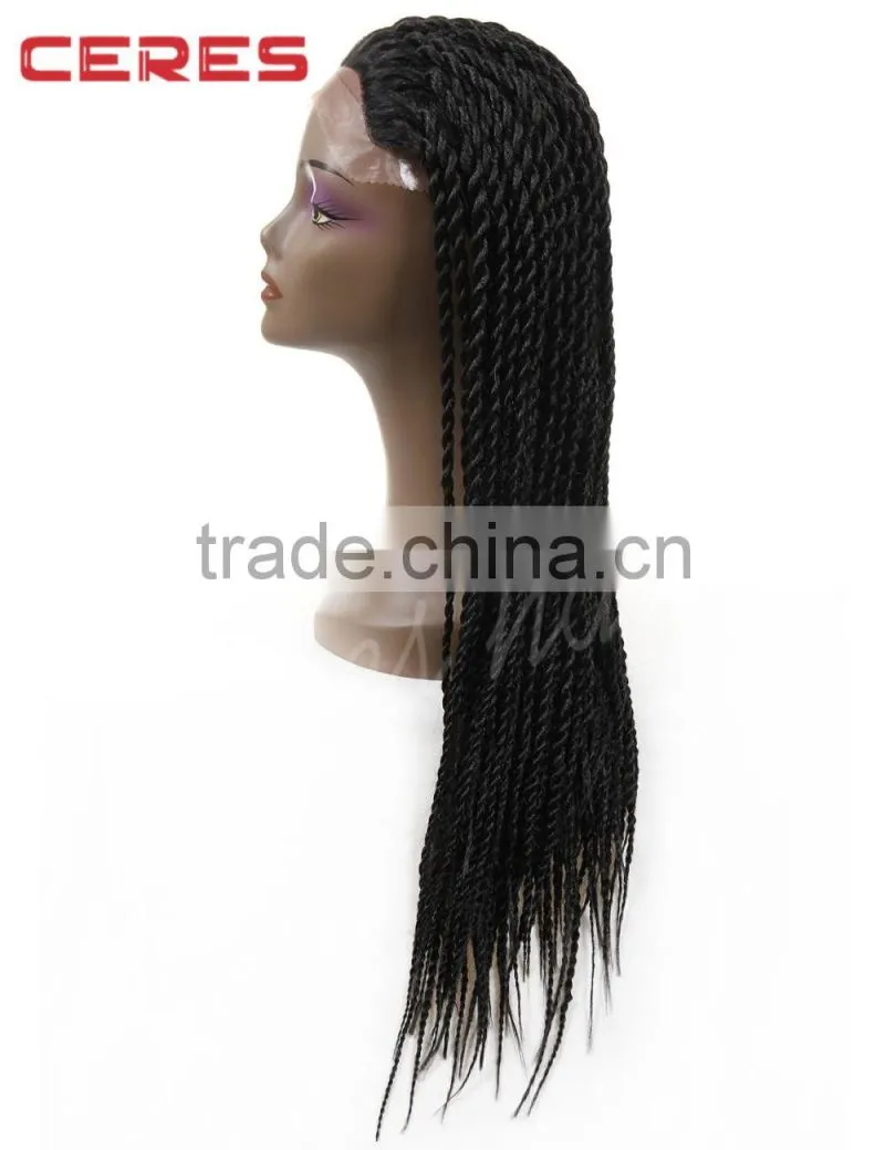 lace front box braid wig synthetic African braided wig for black women