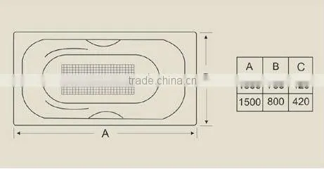 cast iron bathtub 1800mm