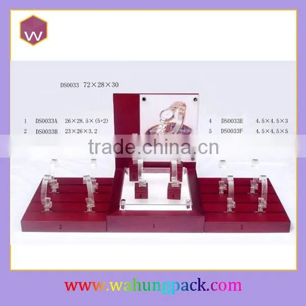 Fancy Golden Swatch Display Stand & Cabinet Wooden Watch Display Counter Wholesale