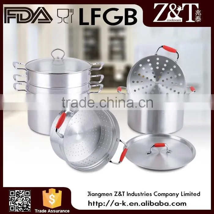 New product common aluminum steamer with glass lid in china