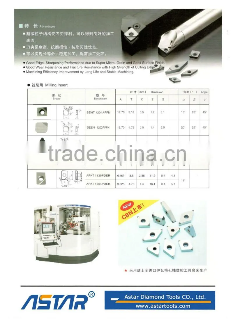 CNC PCD diamond cutting tools inserts