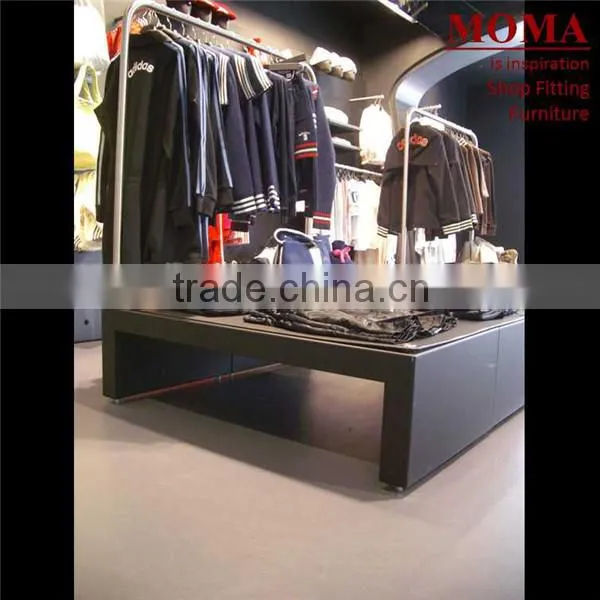 China Supply Garment Shop Stainless Steel Fitting Clothing Shelf Stand