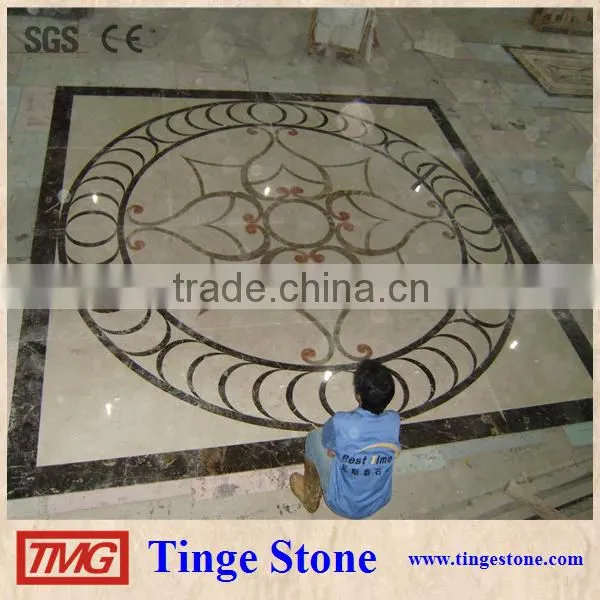 Hotel flooring marble medallion colorful border designs