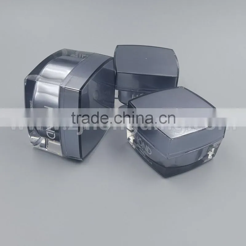 square cosmetic acrylic jar 15g,square acrylic jar, shiny cosmsetics jars