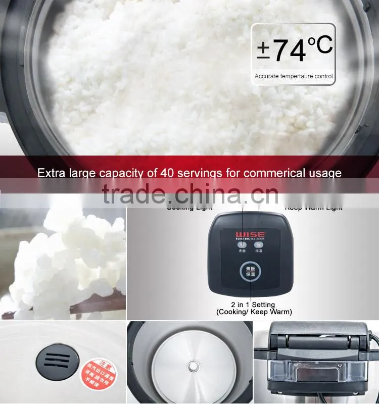 Hot Sale Stainless Steel Non Stick Finish Rice Cooker Hotel Equipment