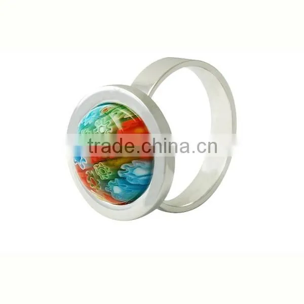 Fashion jewelry high quality stainless steel wedding different types stones rings single stone ring blue stone ring (LR9418)