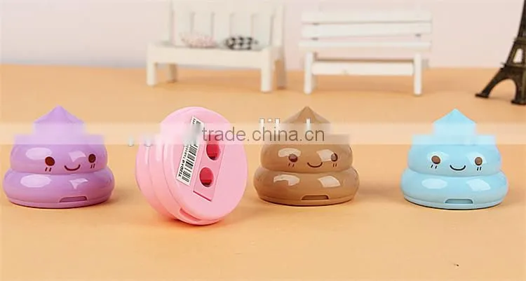 Korea Stationery Shit pencil sharpener Shape Double Orifice Double Pole Piece Office & School Supplies
