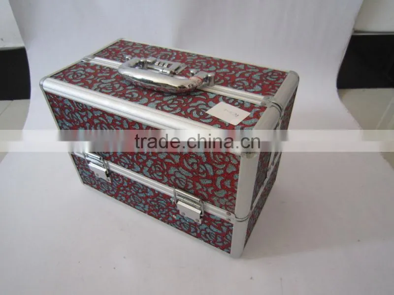 Colorful cheap portable professional aluminum cosmetic display case