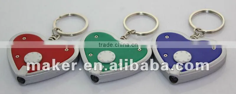 1 LED Keychain Heart Shape Plastic Flashlight