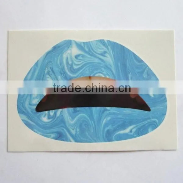 Promotion gift blue mable temporary lip tattoo non removable lip sticker for girls factory
