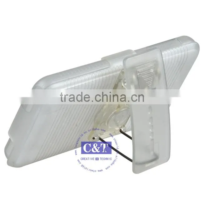 C&T Purple Hard Soft Gel Dual Layer Holster Cover Case for LG Escape P870