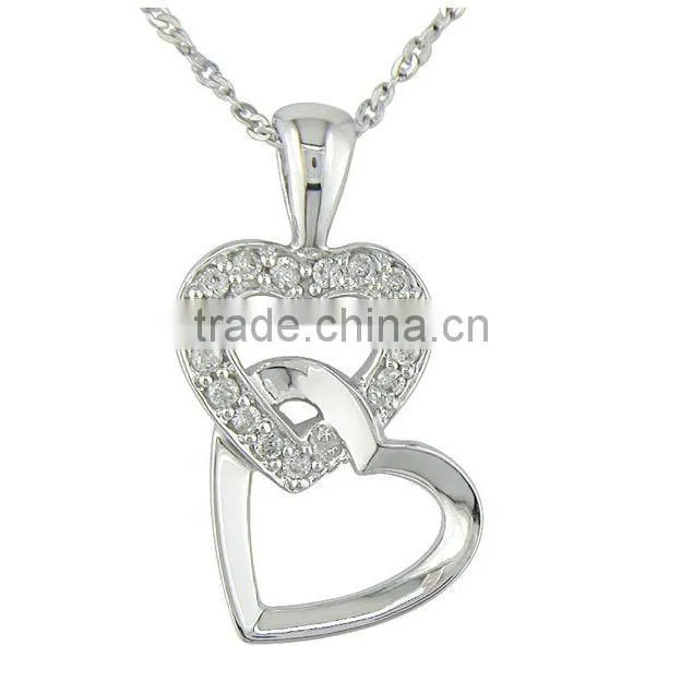 Two tone Color pendant 925 sterling silver necklace jewelry