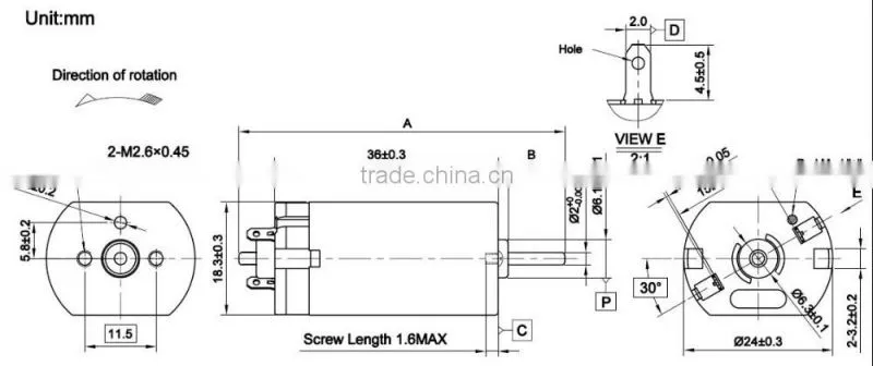 24V DC Motor FK-290PAV used for headlamp adjusters