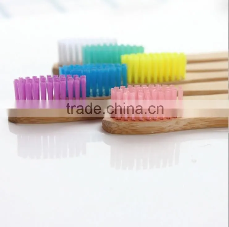 High quality biodegradable bamboo charcoal fiber bristles wood toothbrush