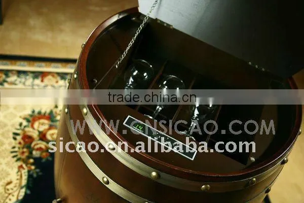 Electric Wooden Barrel Cooler Wood Furniture Cabinet No Compressor Barrel Fridge
