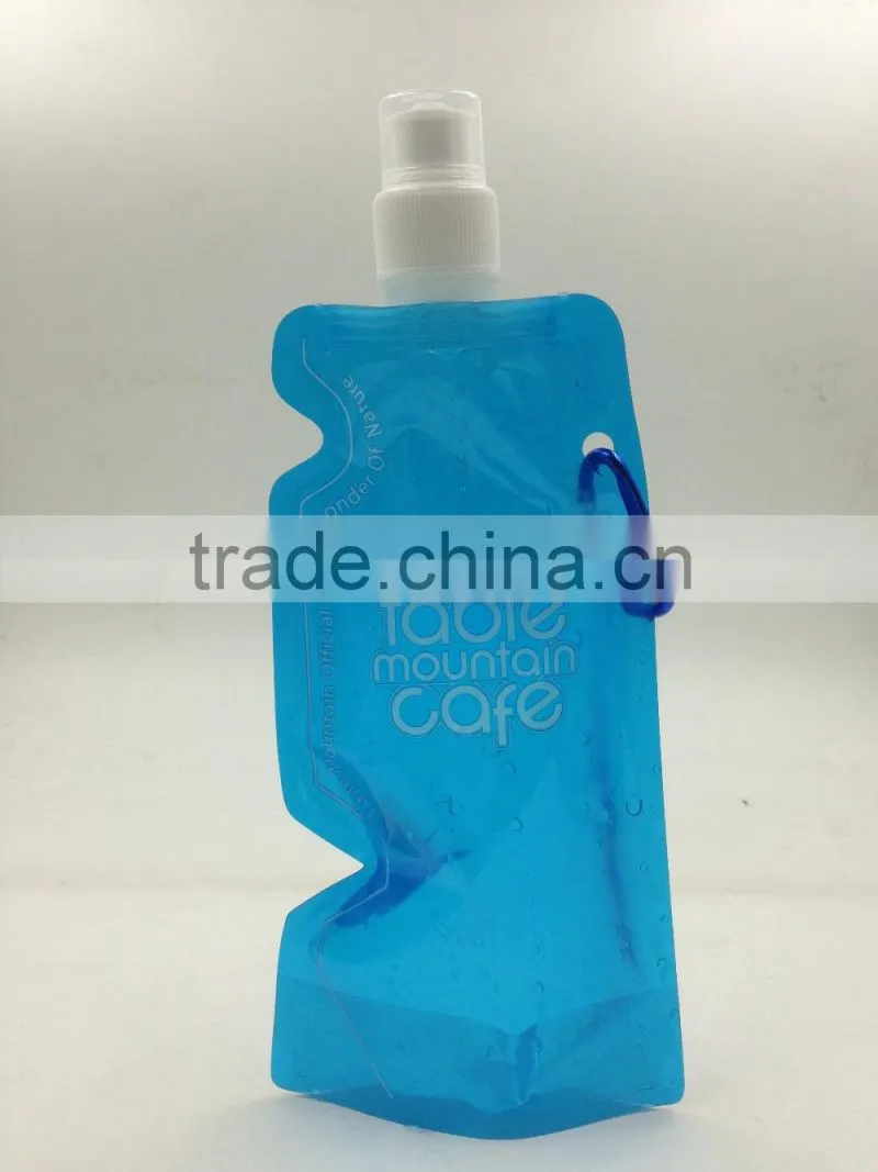 Irregular shaped water bottle/foldable plastic water bottle