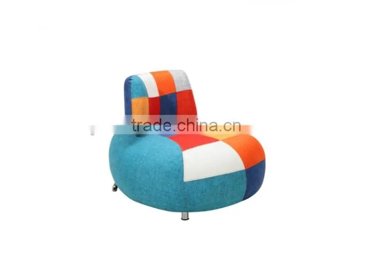 Patchwork backrest adjustable ottoman