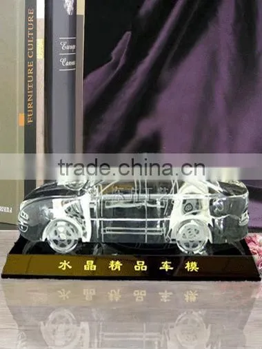 fancy beautiful pink crystal car model with base