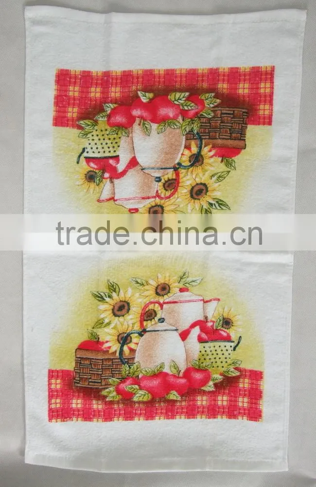 pigment printing cotton printed kitchen towels home textile cleaning towels wholesale alibaba free sample