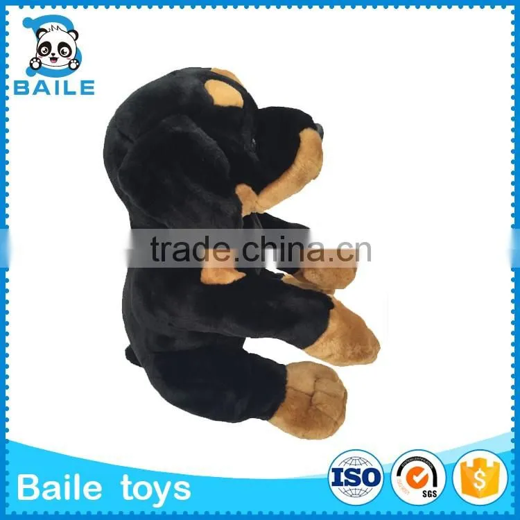 Black little custom stuffed plush animal dog toy